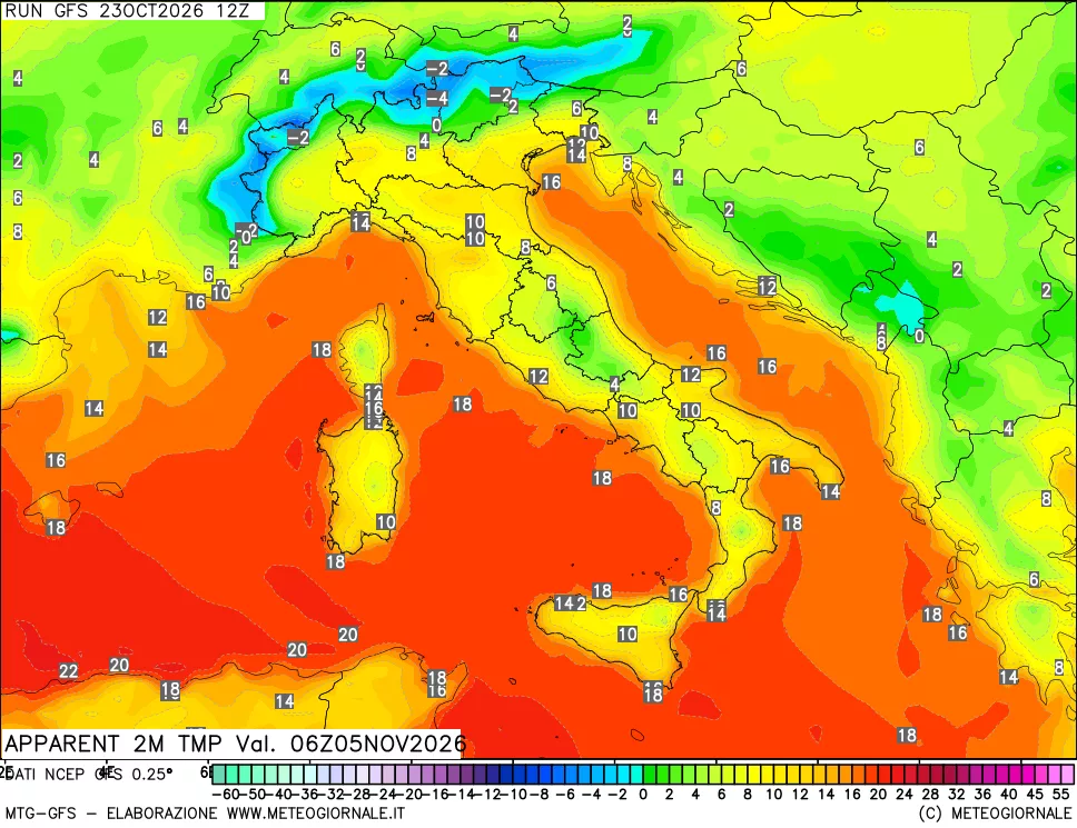 mappa Temp percepita
