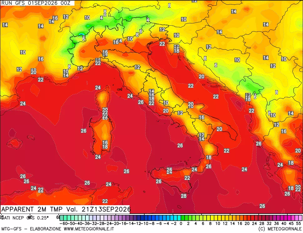 mappa Temp percepita