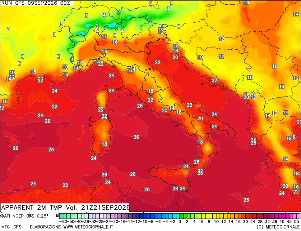 mappa Temp percepita