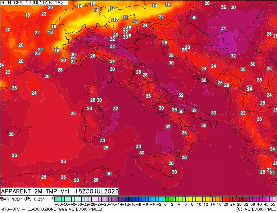 mappa Temp percepita