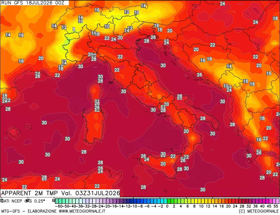 mappa Temp percepita