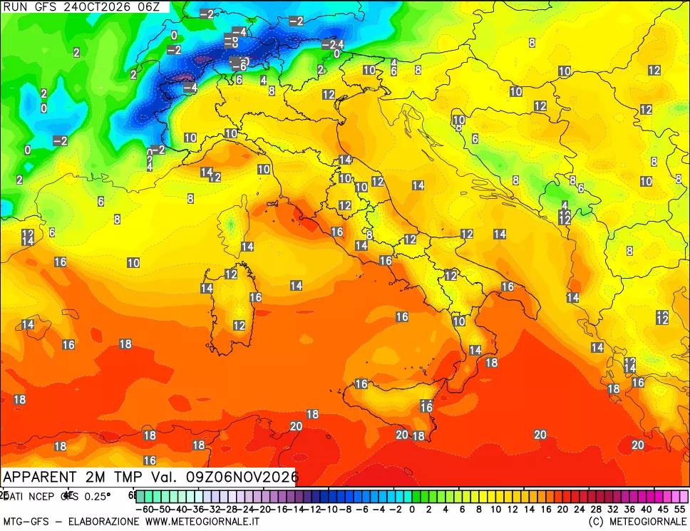mappa Temp percepita