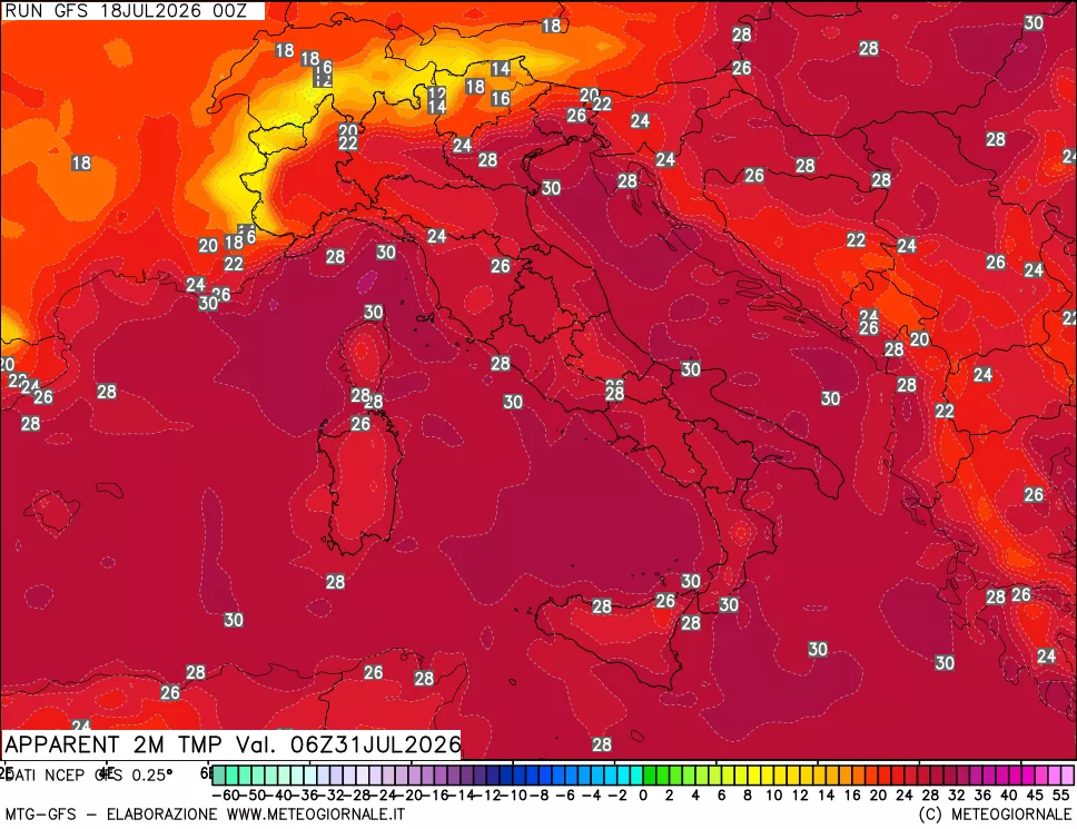 mappa Temp percepita