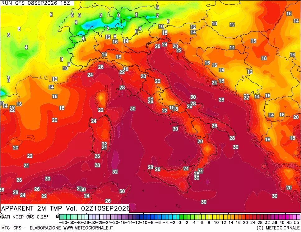 mappa Temp percepita