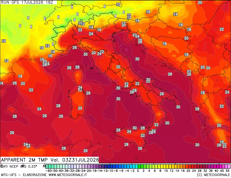 mappa Temp percepita