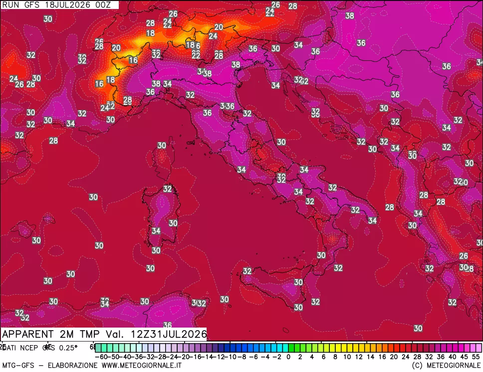 mappa Temp percepita