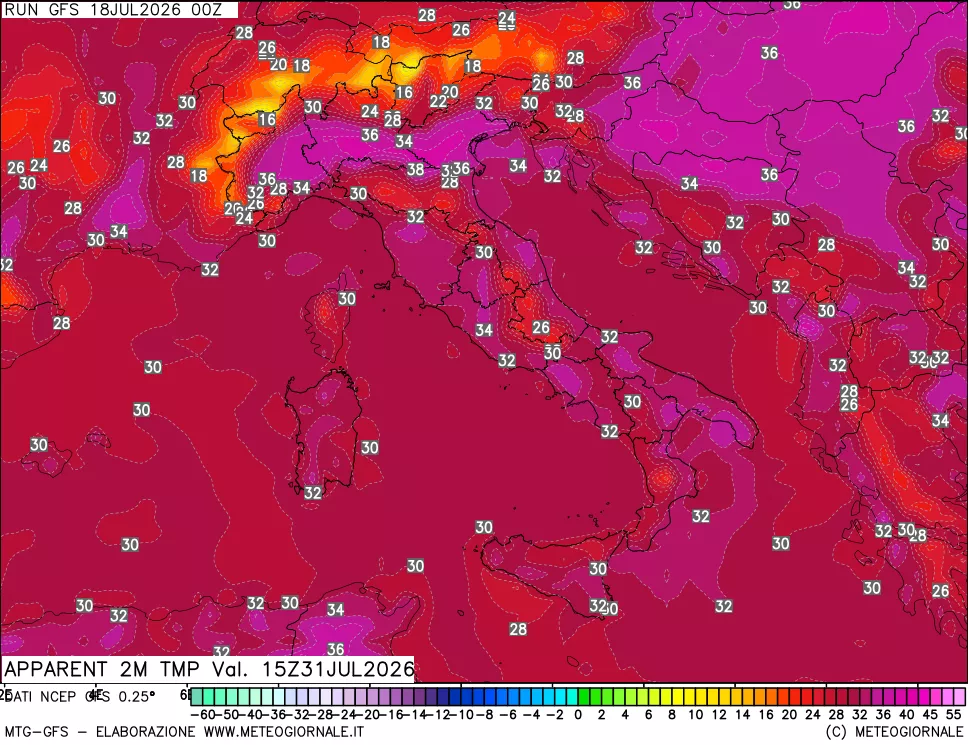 mappa Temp percepita