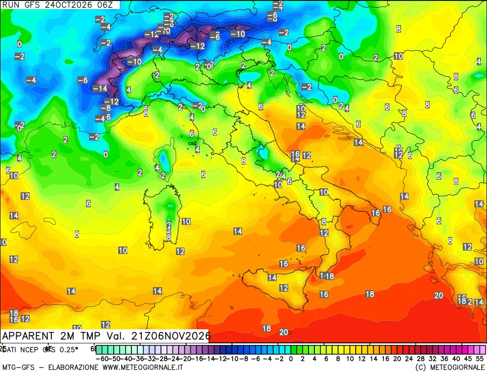 mappa Temp percepita