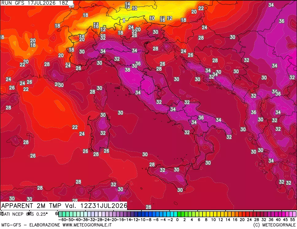 mappa Temp percepita