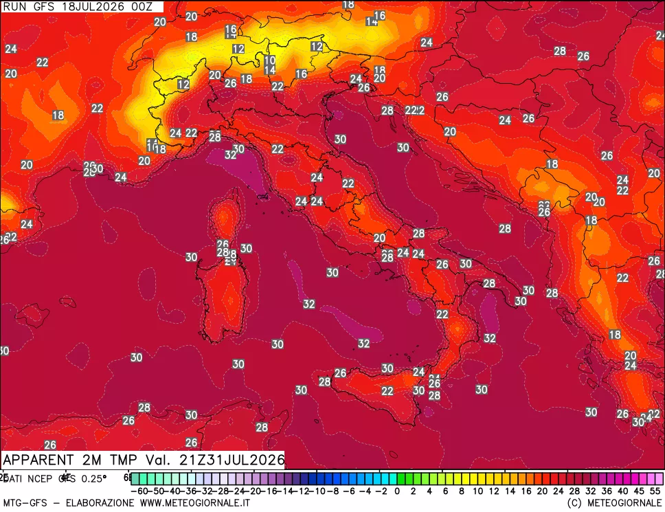 mappa Temp percepita