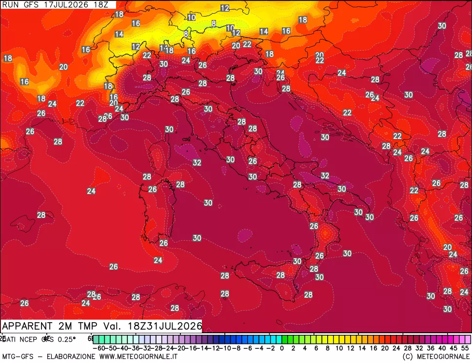 mappa Temp percepita