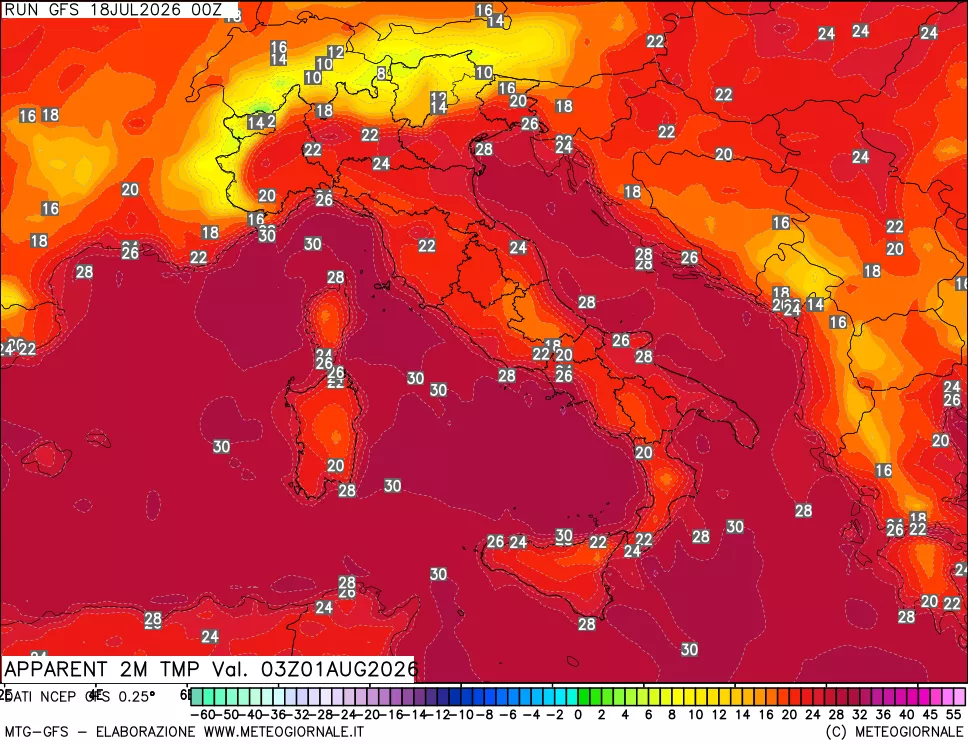 mappa Temp percepita