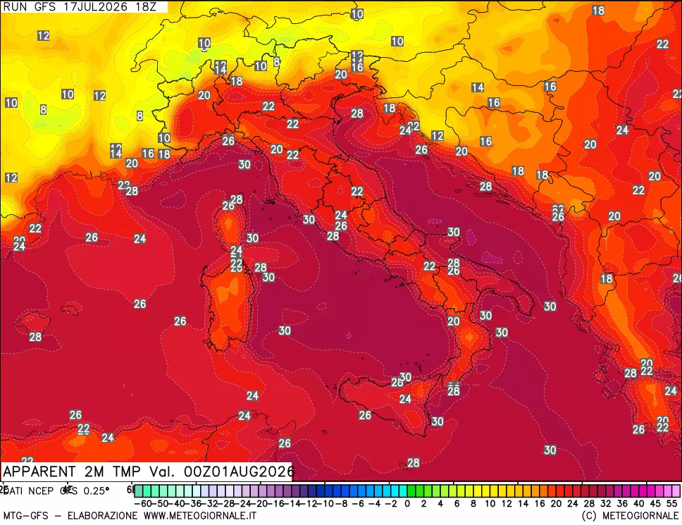 mappa Temp percepita