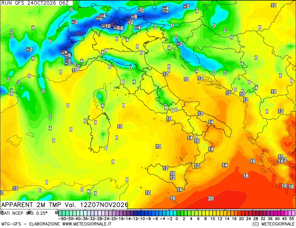 mappa Temp percepita