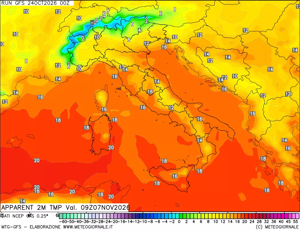 mappa Temp percepita