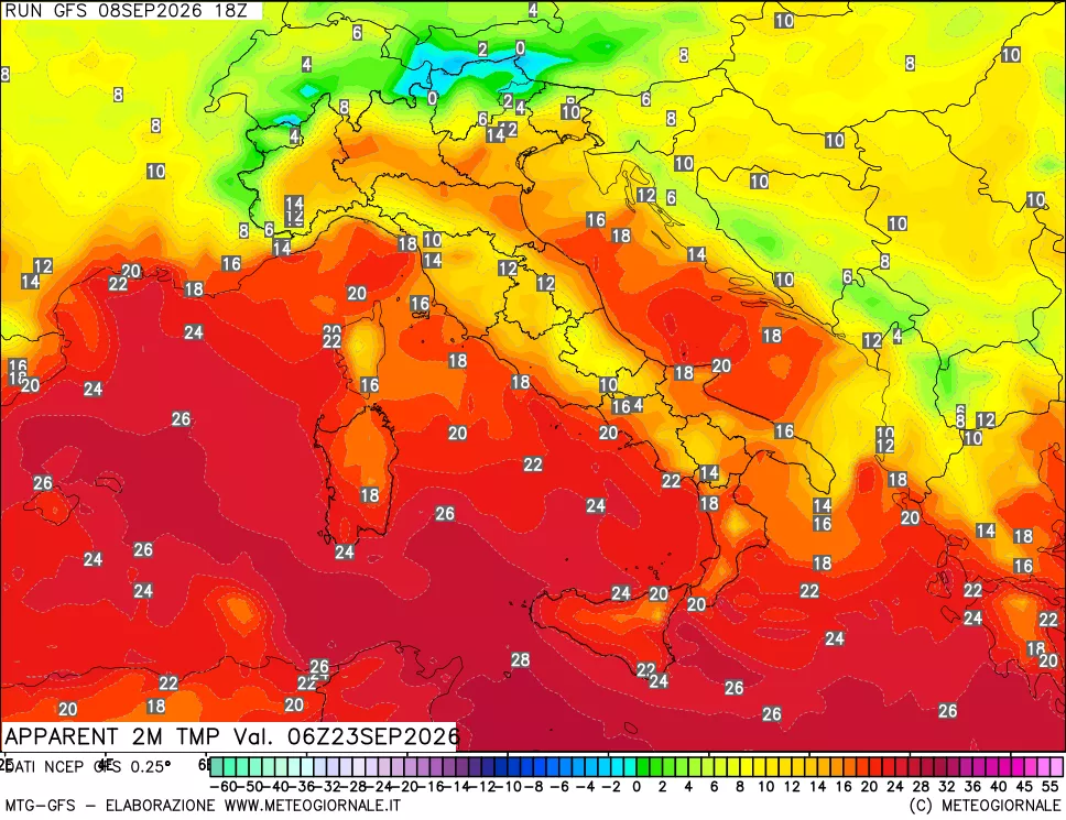 mappa Temp percepita