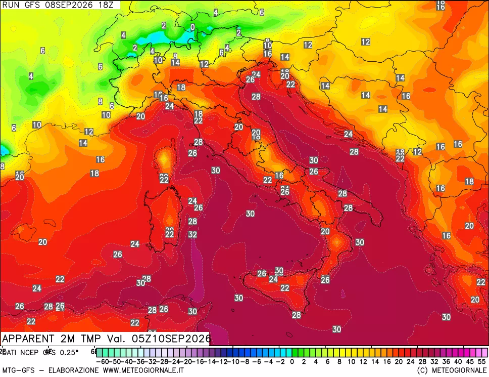 mappa Temp percepita