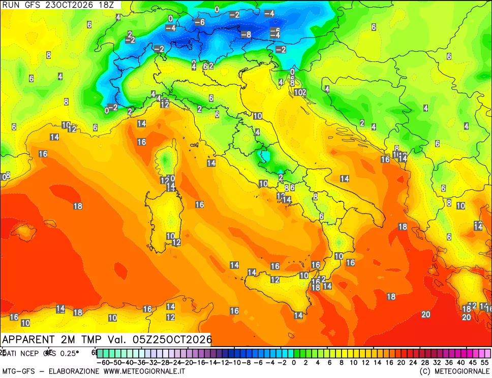 mappa Temp percepita