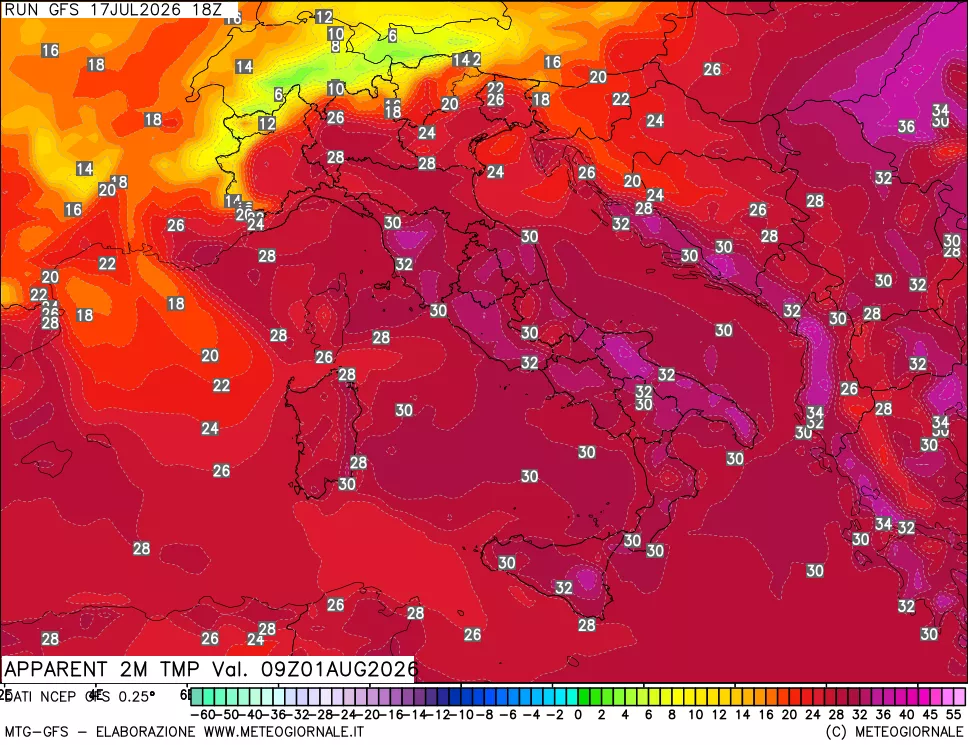 mappa Temp percepita