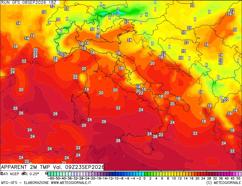 mappa Temp percepita