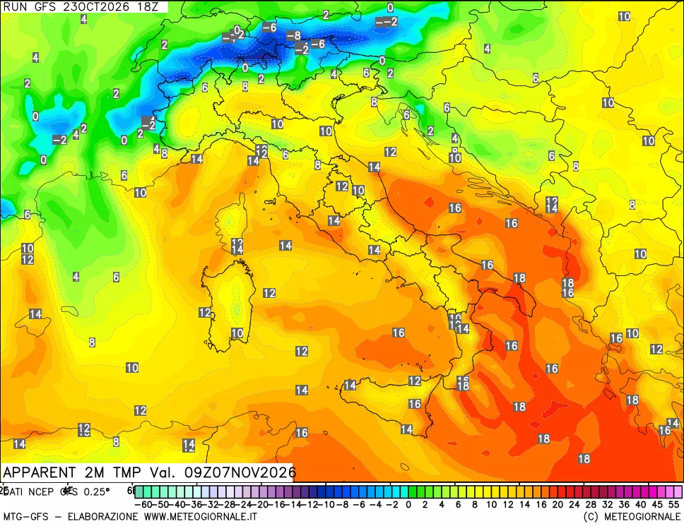 mappa Temp percepita
