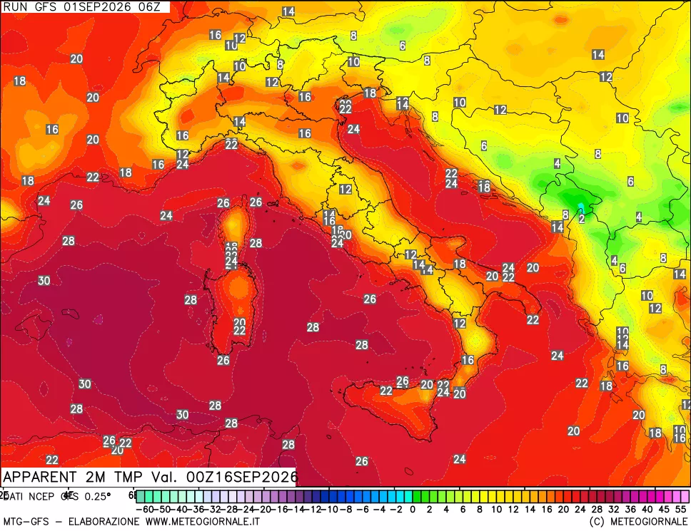 mappa Temp percepita