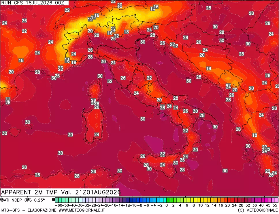 mappa Temp percepita