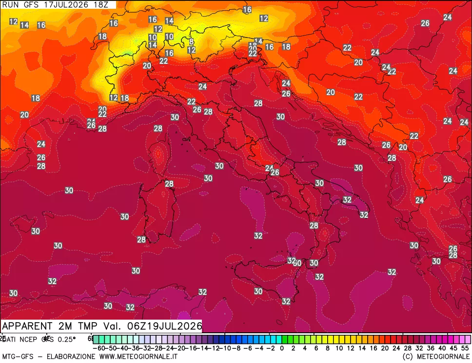 mappa Temp percepita