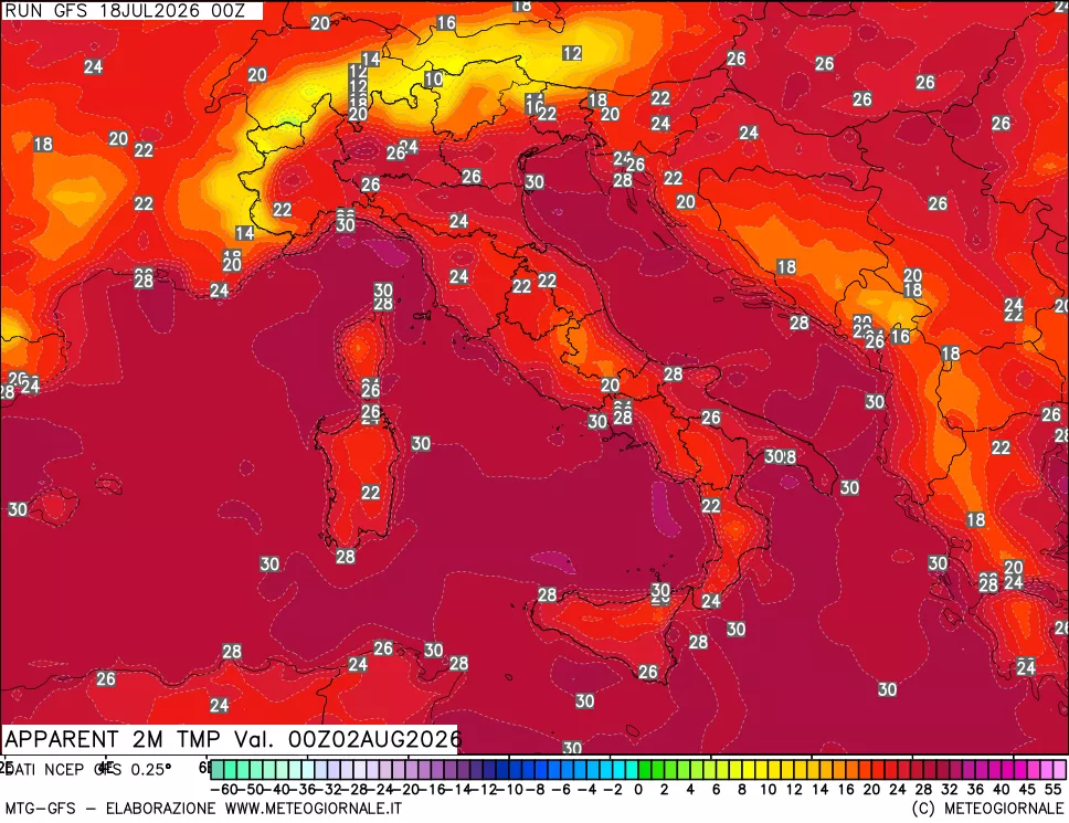 mappa Temp percepita