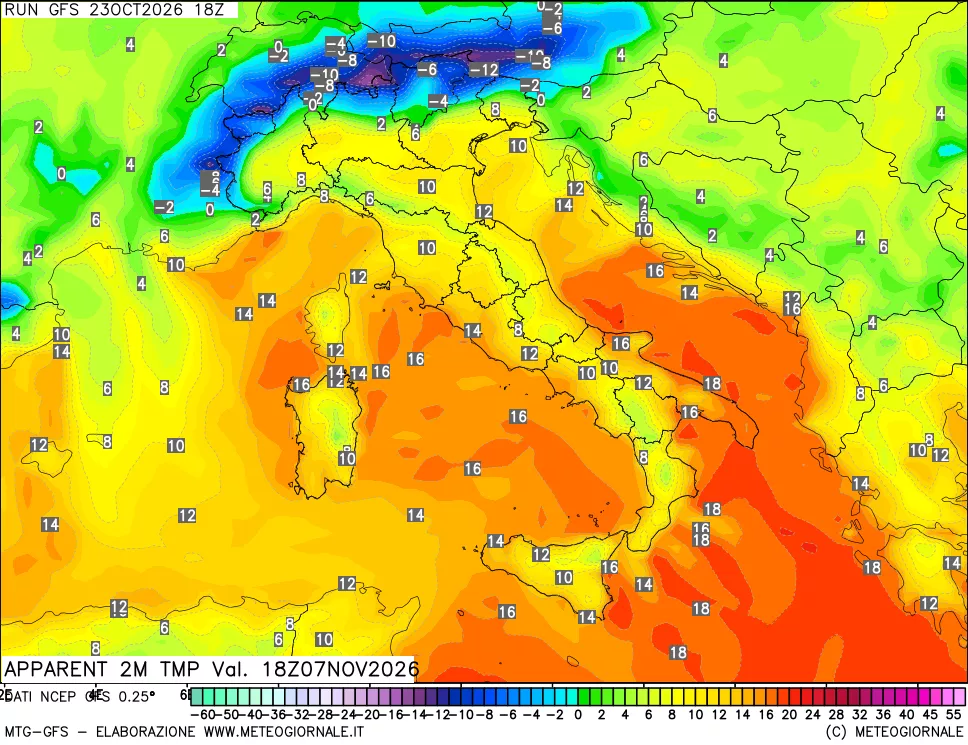mappa Temp percepita