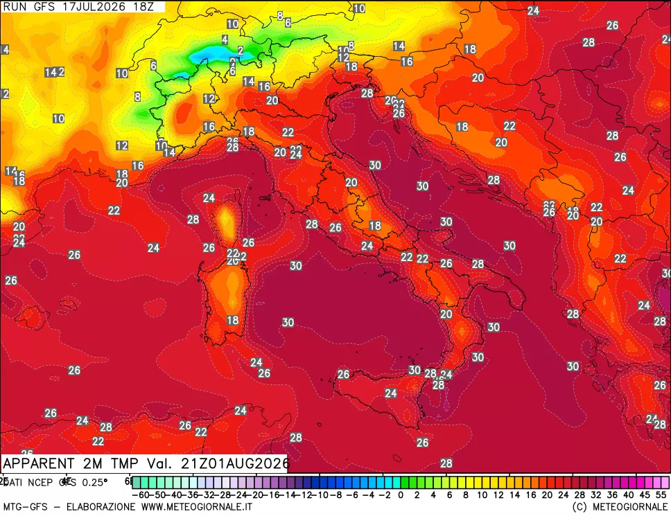 mappa Temp percepita