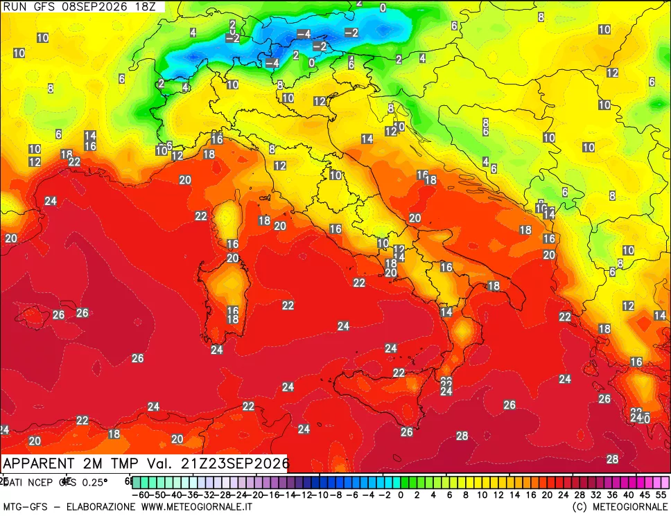 mappa Temp percepita