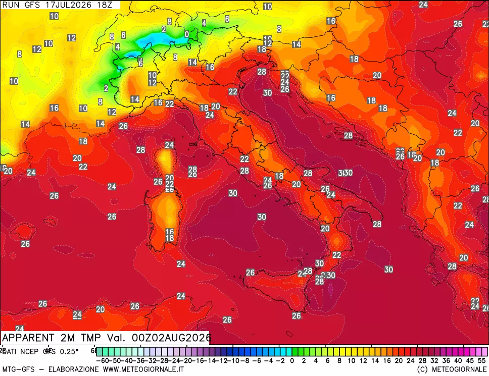 mappa Temp percepita