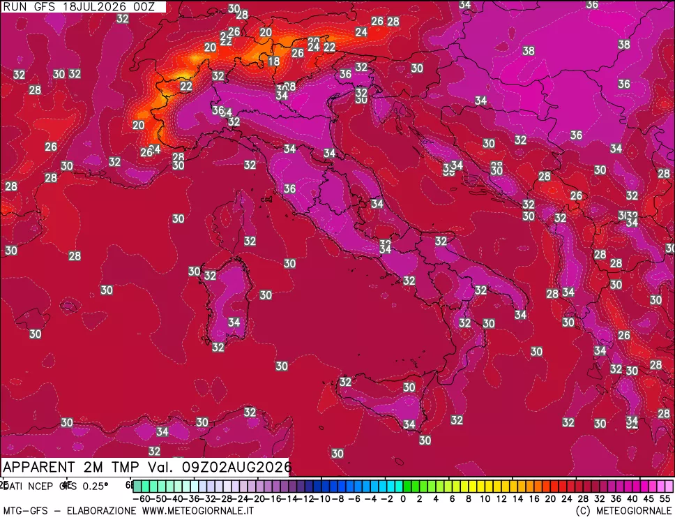 mappa Temp percepita
