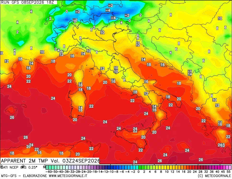 mappa Temp percepita