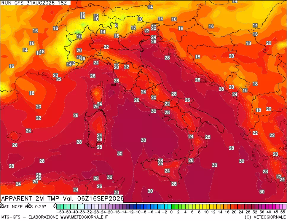 mappa Temp percepita