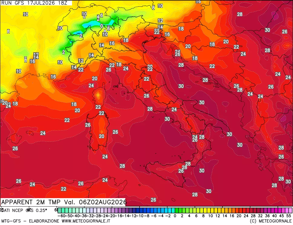 mappa Temp percepita