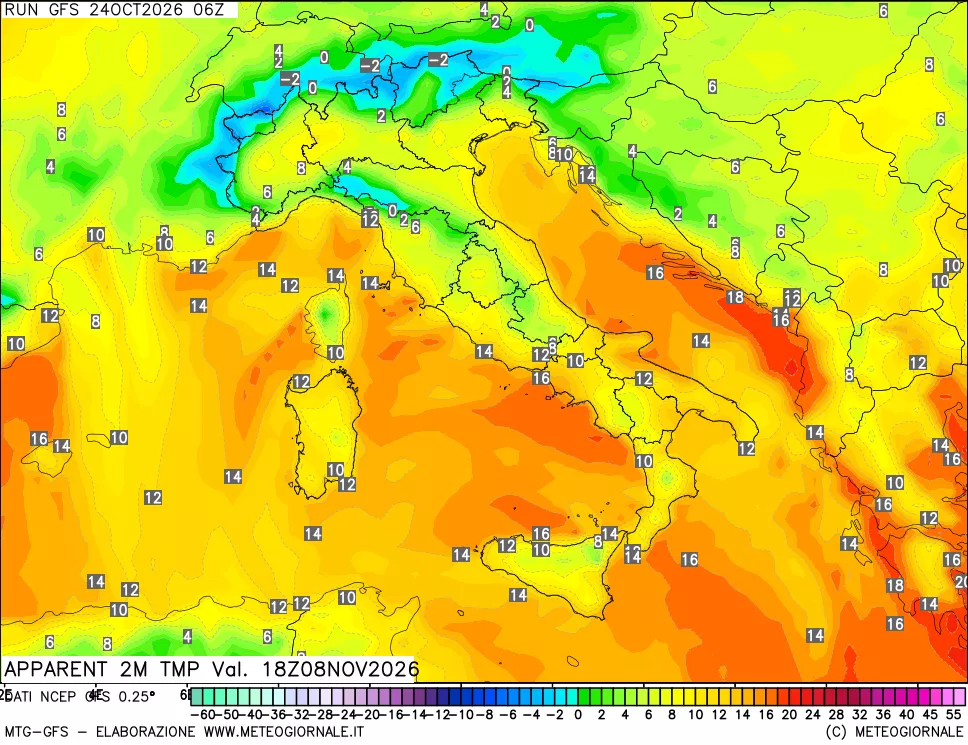 mappa Temp percepita