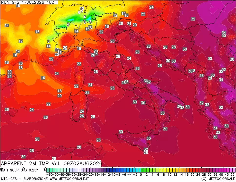 mappa Temp percepita