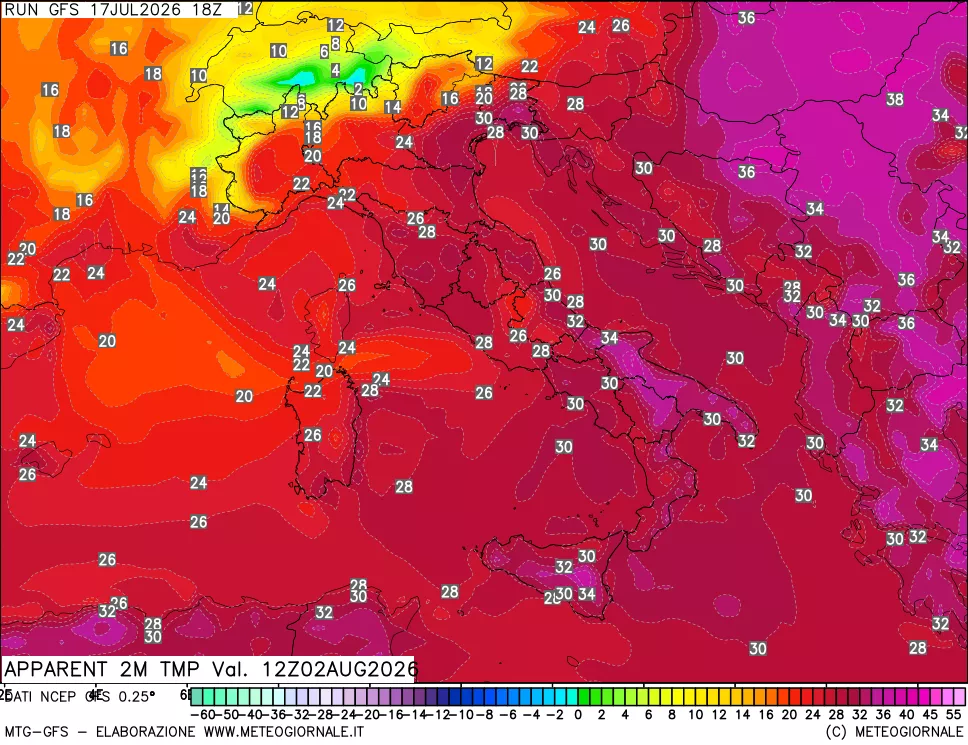 mappa Temp percepita