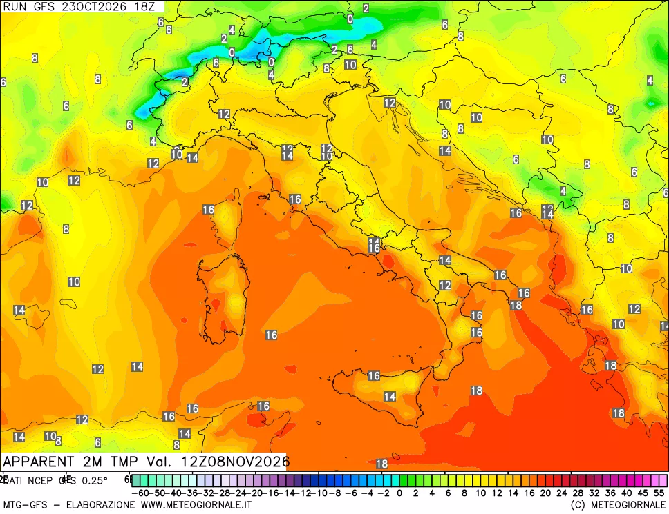 mappa Temp percepita