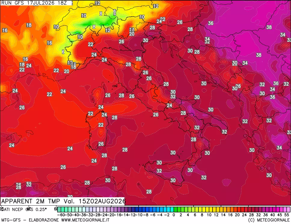 mappa Temp percepita