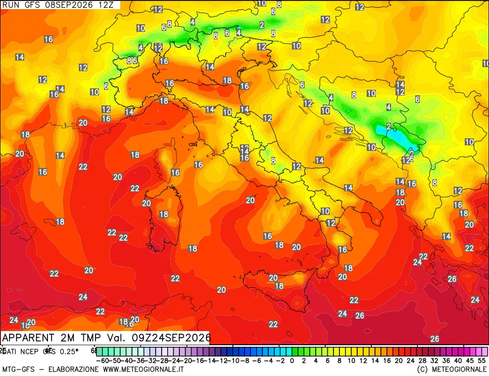 mappa Temp percepita
