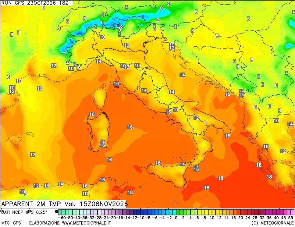 mappa Temp percepita