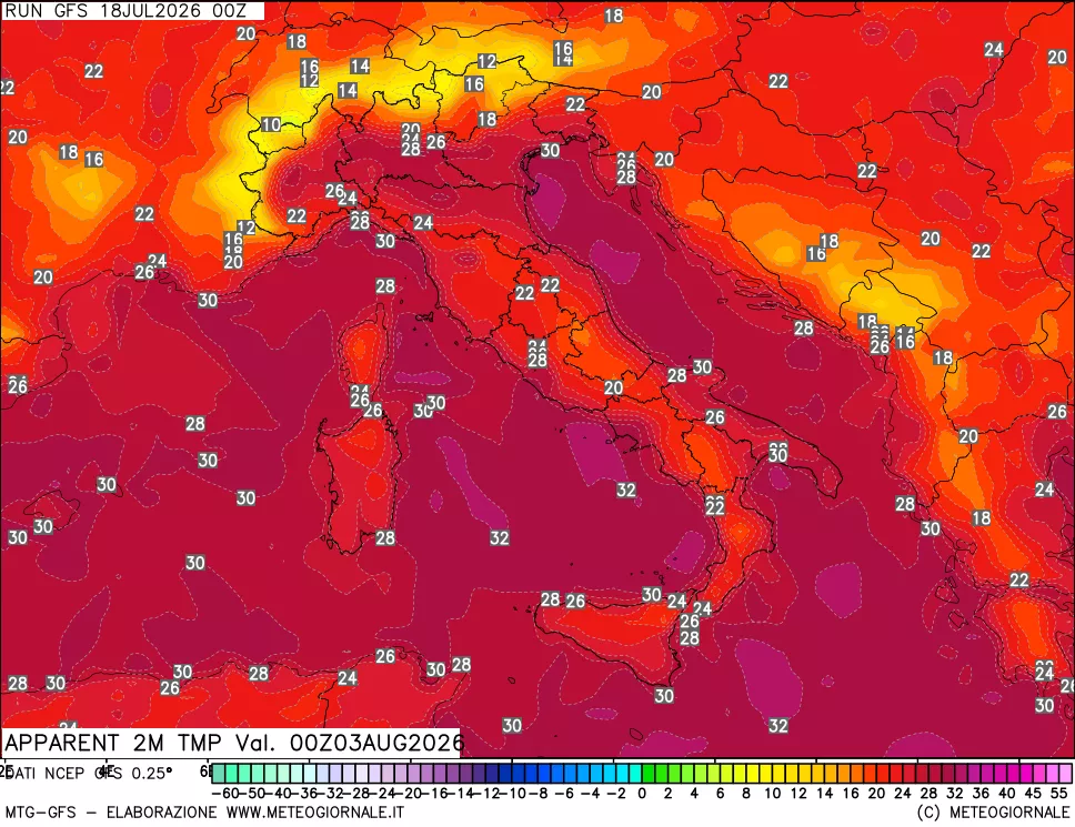 mappa Temp percepita