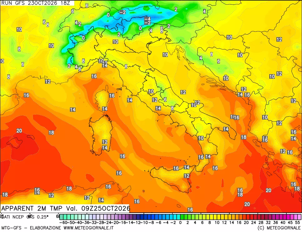 mappa Temp percepita