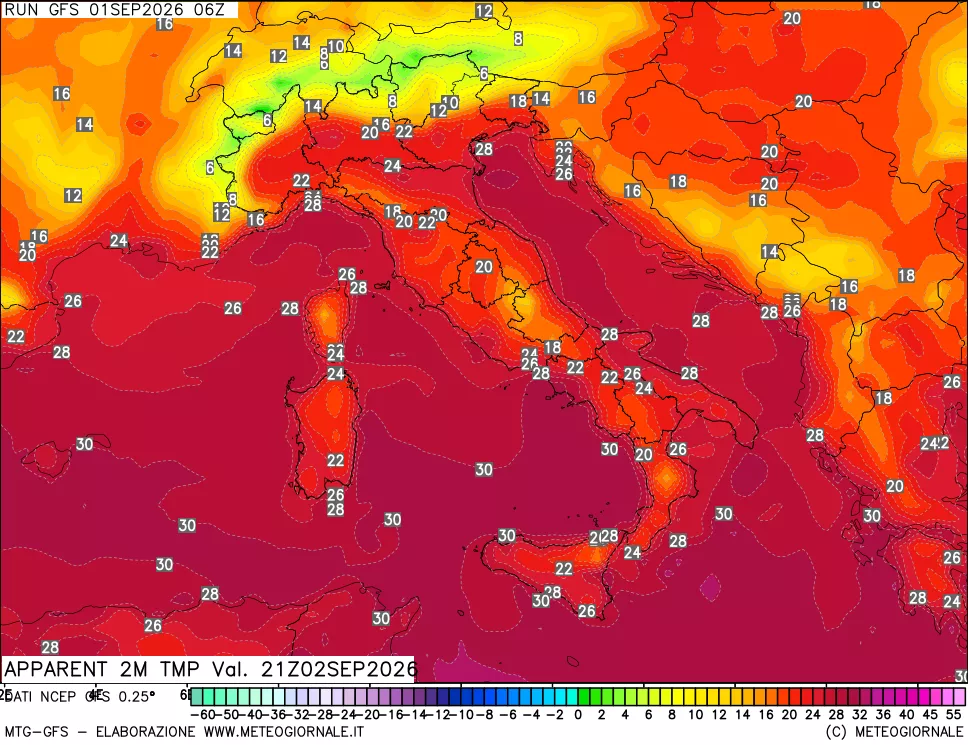 mappa Temp percepita