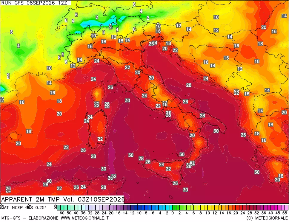 mappa Temp percepita