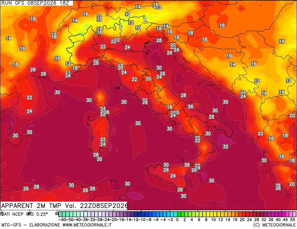 mappa Temp percepita