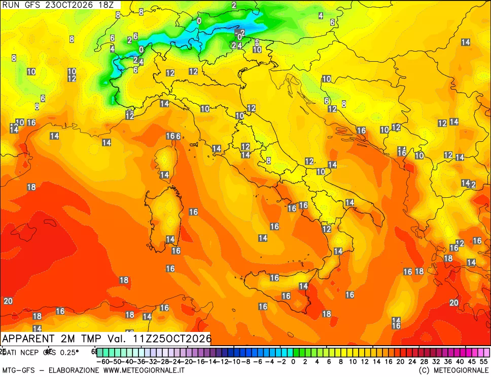 mappa Temp percepita